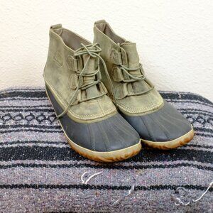 Sorel cheyenne rain chore boots green womens 10